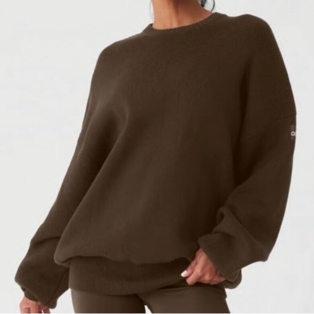 Alo Yoga Scholar Crew Neck Sweater Expresso S